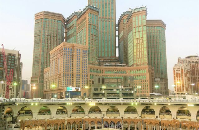 Pilgrims circling the Kaaba at Masjid al-Haram, Makkah